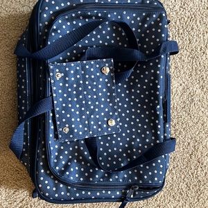 Thirty-One Perfect Party Set Double Navy Dancing Dots